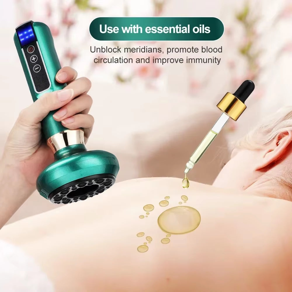 Tricolor Electric Massager Guasha anti Cellulite Vacuum Suction Cup Beauty Health Scraping Infrared Heat Slimming Massage Thera