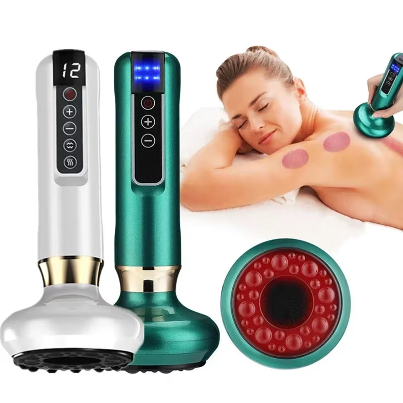 Tricolor Electric Massager Guasha anti Cellulite Vacuum Suction Cup Beauty Health Scraping Infrared Heat Slimming Massage Thera