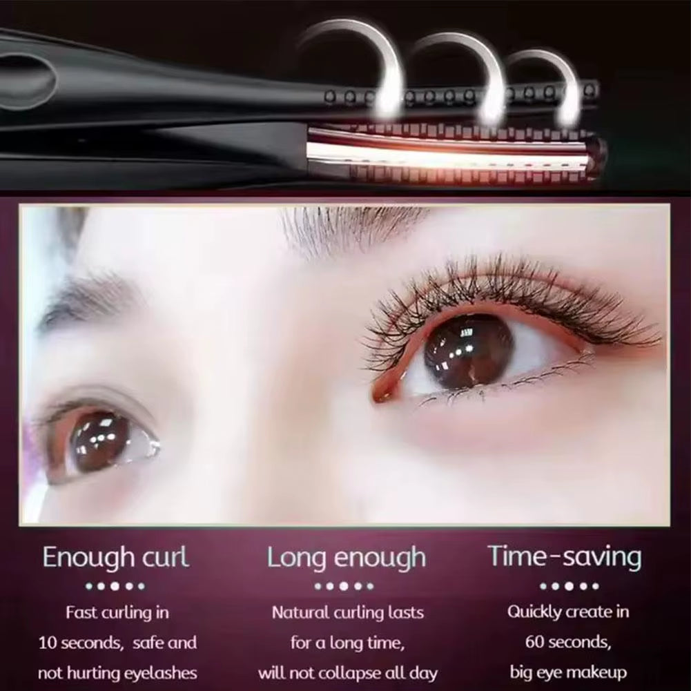 Electric Heated Eyelash Curler Natural Eyelash Curling Quick Heating Long Lasting Professional Electric Eyelashes Clip